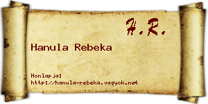 Hanula Rebeka névjegykártya